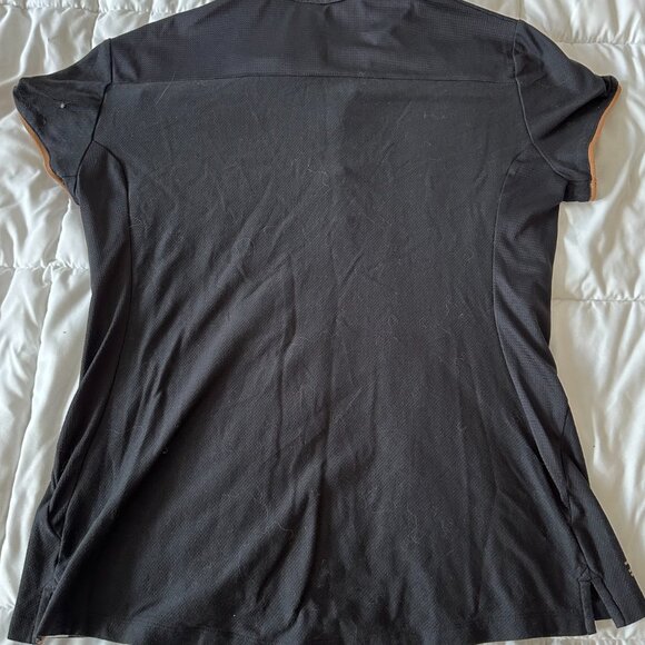 WOMEN’S BLACK/BROWN RIDING POLO SHIRT LARGE - Picture 4 of 6
